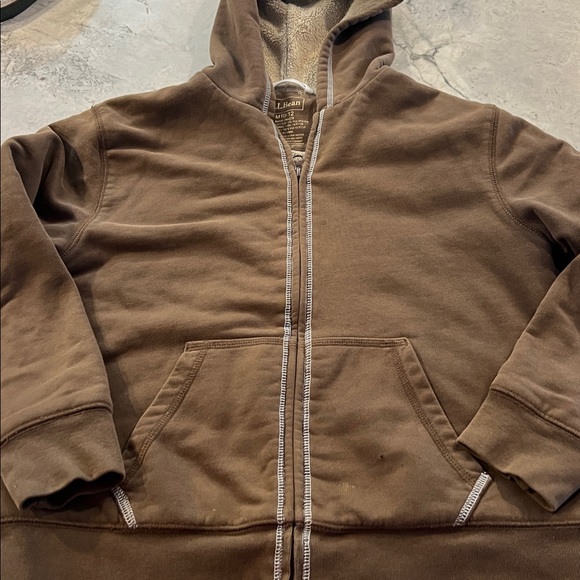 L.L. Bean Other - L.L. Bean green Hoodie Sherpa fleece lined 10/12 unisex